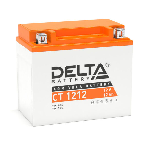 Аккумулятор Delta CT 1212 (12В | 12Ач) YTX12-BS,YTX14-BS
