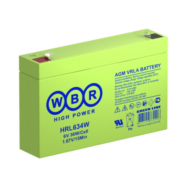 Аккумулятор WBR HRL 634W (6В | 9Ач)